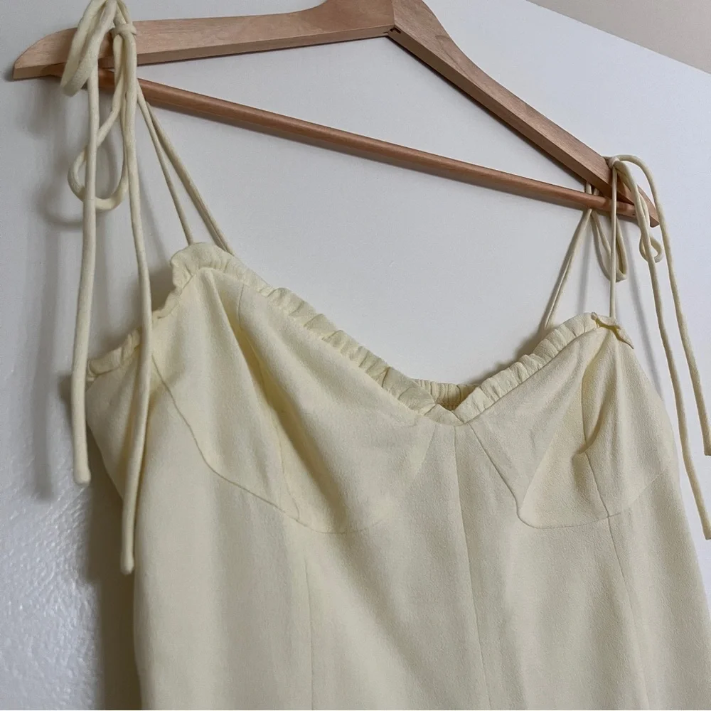 Aritzia Wilfred Fable Whipped Butter Yellow Pastel Viscose Rayon Mini Dress sz 6 - Picture 6 of 14